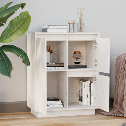 Skænk Hvid 60x34x75 cm Massiv Fyr