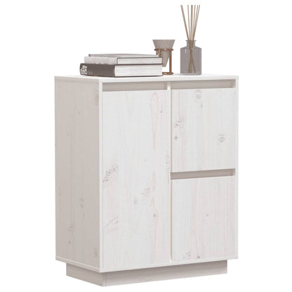 Skænk Hvid 60x34x75 cm Massiv Fyr