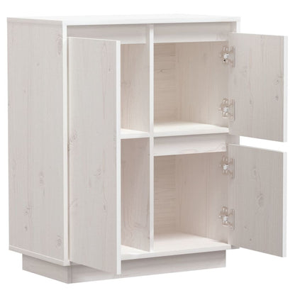 Skænk Hvid 60x34x75 cm Massiv Fyr