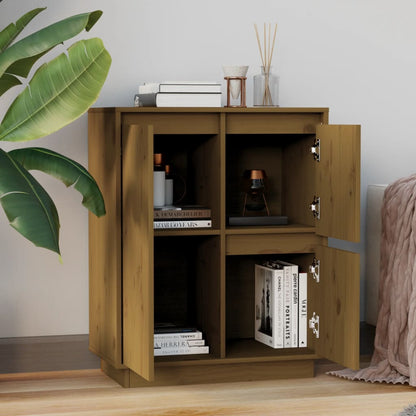 Skænk honningbrun 60x34x75 cm massiv fyrretræ