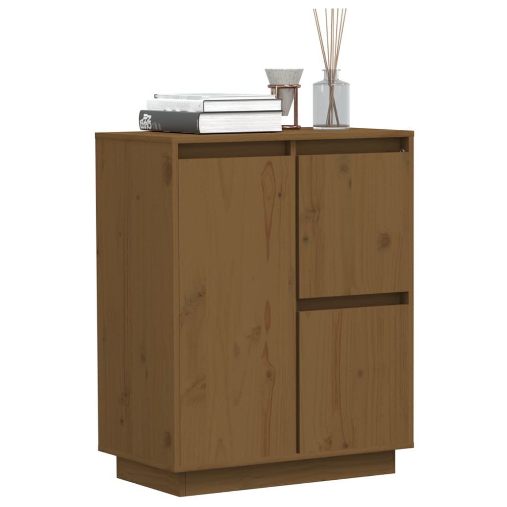 Skænk honningbrun 60x34x75 cm massiv fyrretræ