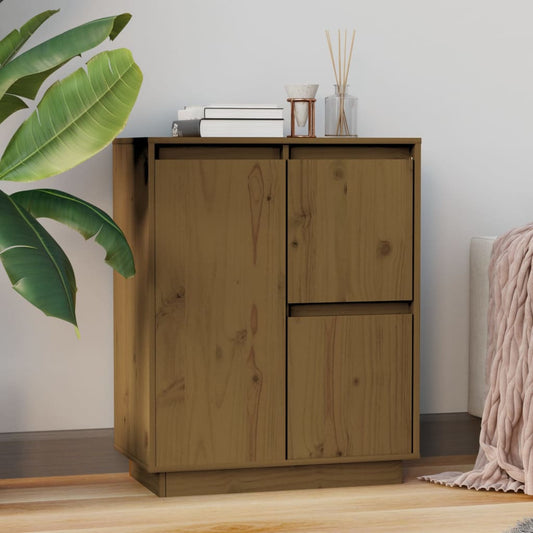 Skænk honningbrun 60x34x75 cm massiv fyrretræ