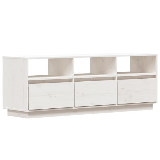 TV-skab Hvid 140x37x50 cm Massiv Fyr