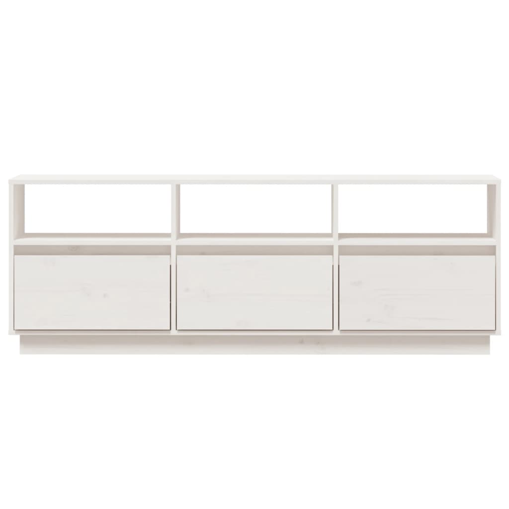 TV-skab Hvid 140x37x50 cm Massiv Fyr