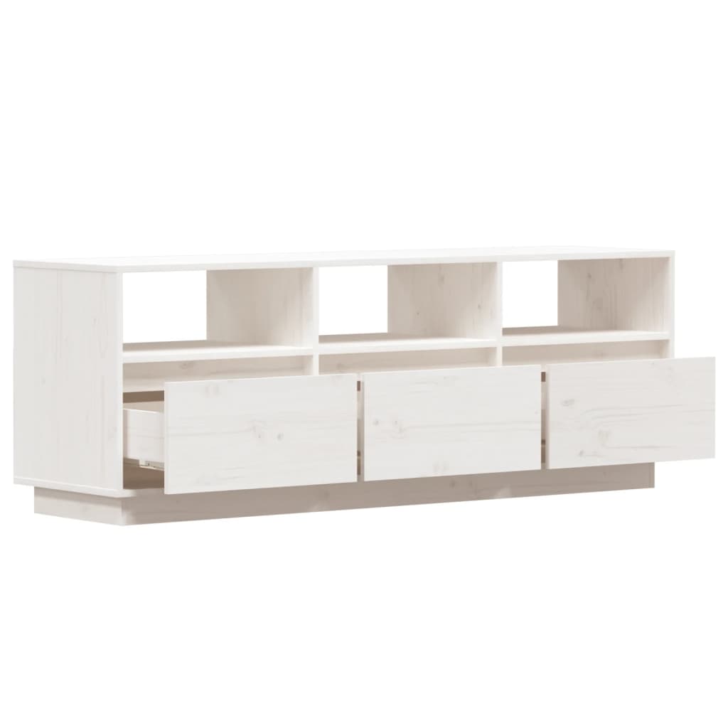 TV-skab Hvid 140x37x50 cm Massiv Fyr