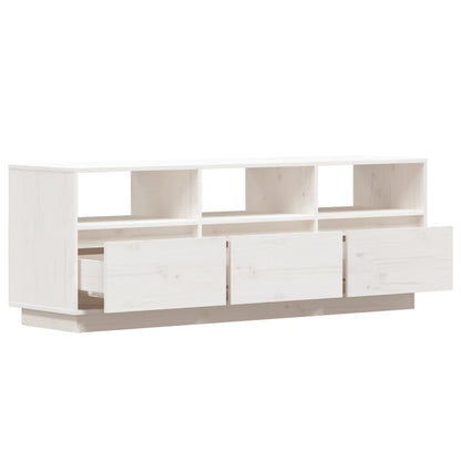 TV-skab Hvid 140x37x50 cm Massiv Fyr