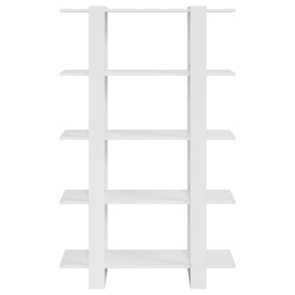 Bücherregal/Raumteiler Hochglanz-Weiß 100x30x160 cm