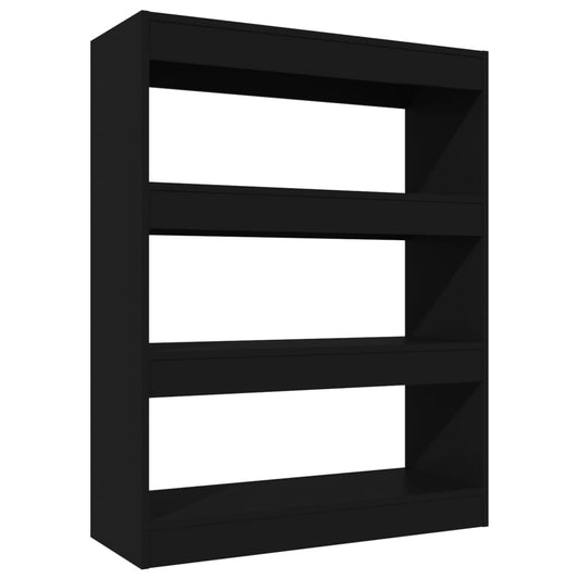 Bücherregal/Raumteiler Schwarz 80x30x103 cm Holzwerkstoff