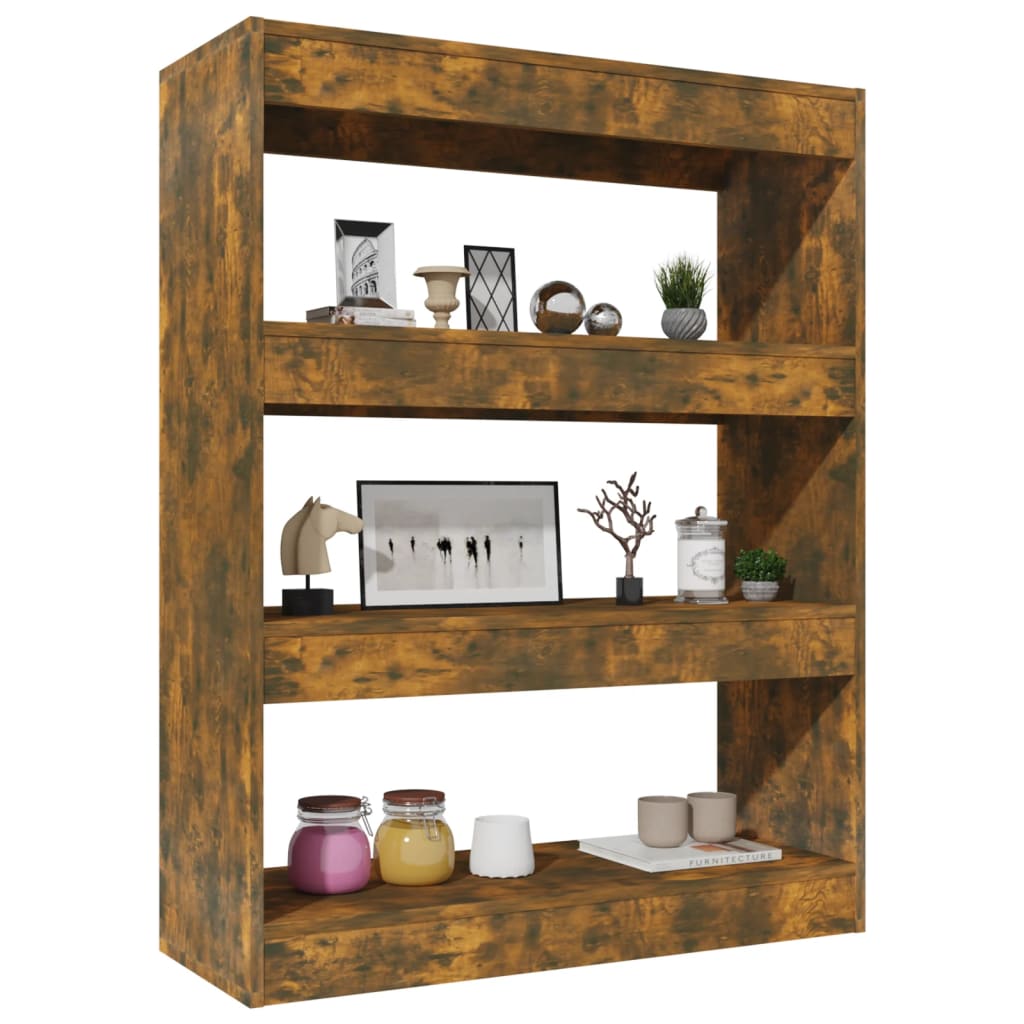 Bogreol/rumdeler Røget eg 80x30x103 cm Træmateriale
