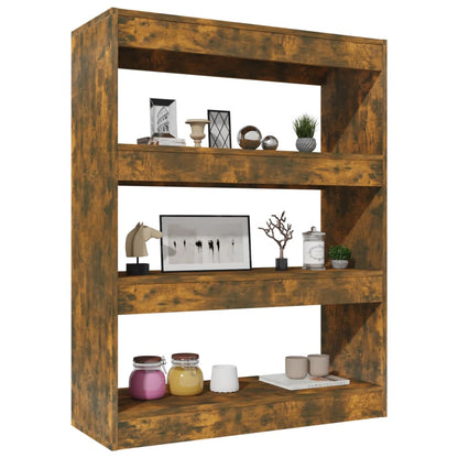 Bogreol/rumdeler Røget eg 80x30x103 cm Træmateriale