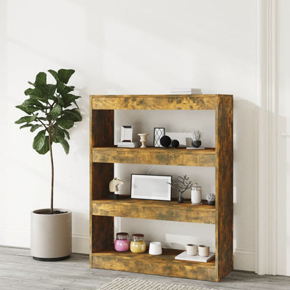 Bogreol/rumdeler Røget eg 80x30x103 cm Træmateriale
