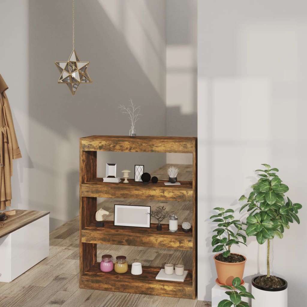Bogreol/rumdeler Røget eg 80x30x103 cm Træmateriale