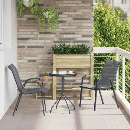 Stapelbare Gartenstühle 2 Stk. Grau Textilene
