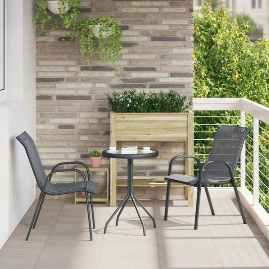 Stapelbare Gartenstühle 2 Stk. Grau Textilene