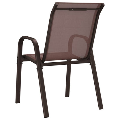 Stapelbare Gartenstühle 2 Stk. Braun Textilene