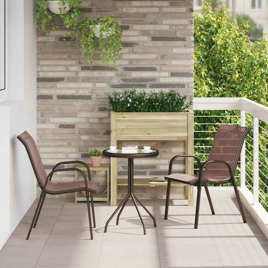 Stapelbare Gartenstühle 2 Stk. Braun Textilene