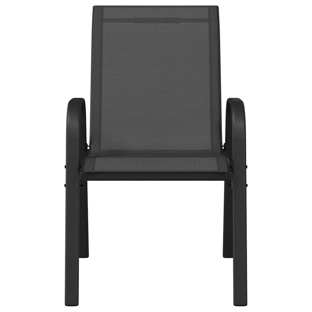 Stapelbare Gartenstühle 4 Stk. Schwarz Textilene