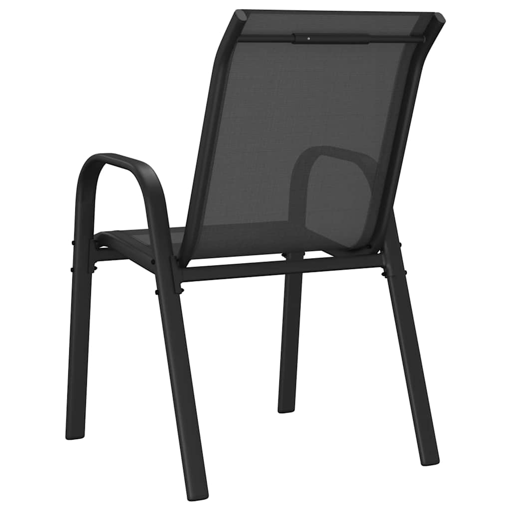 Stapelbare Gartenstühle 4 Stk. Schwarz Textilene
