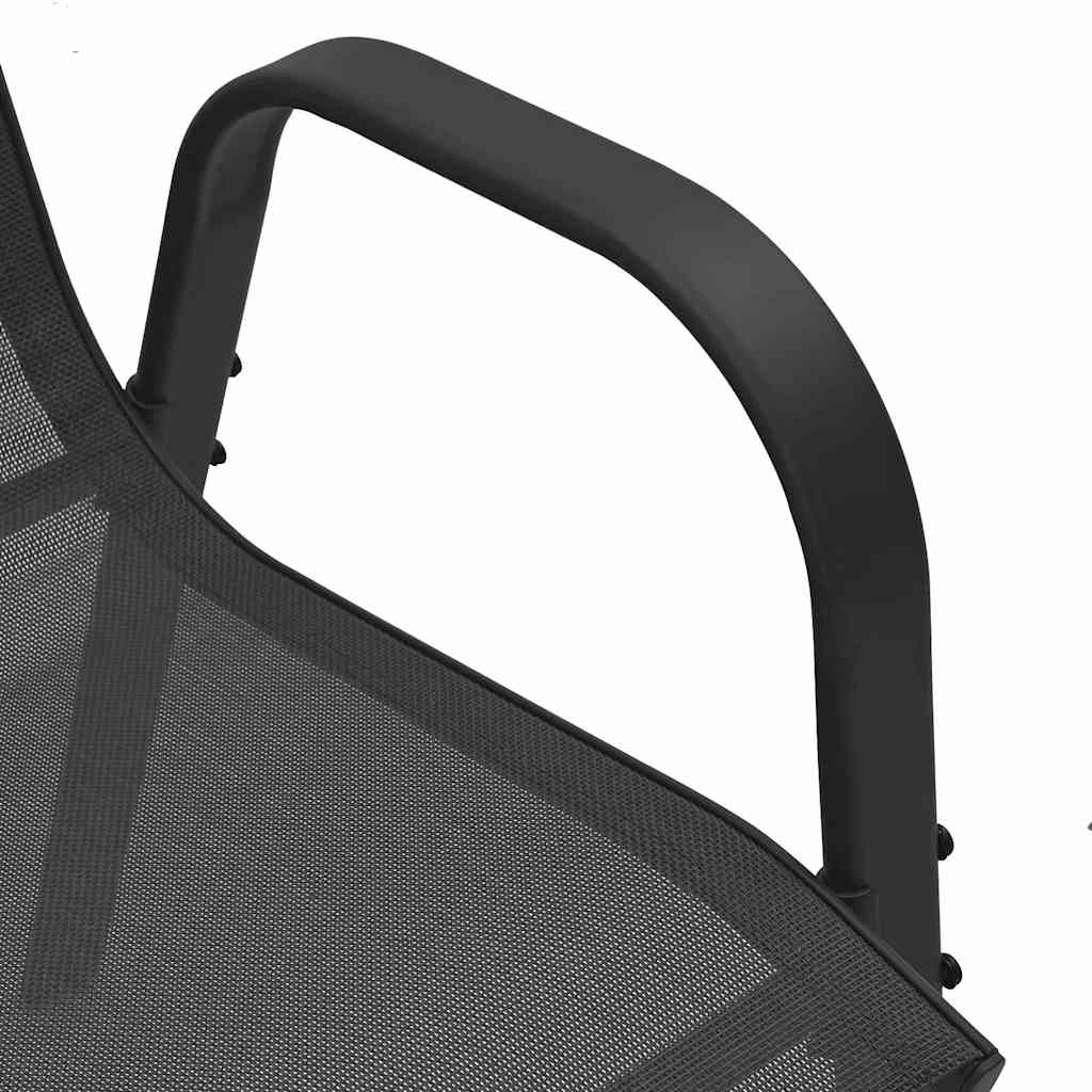 Stapelbare Gartenstühle 4 Stk. Schwarz Textilene