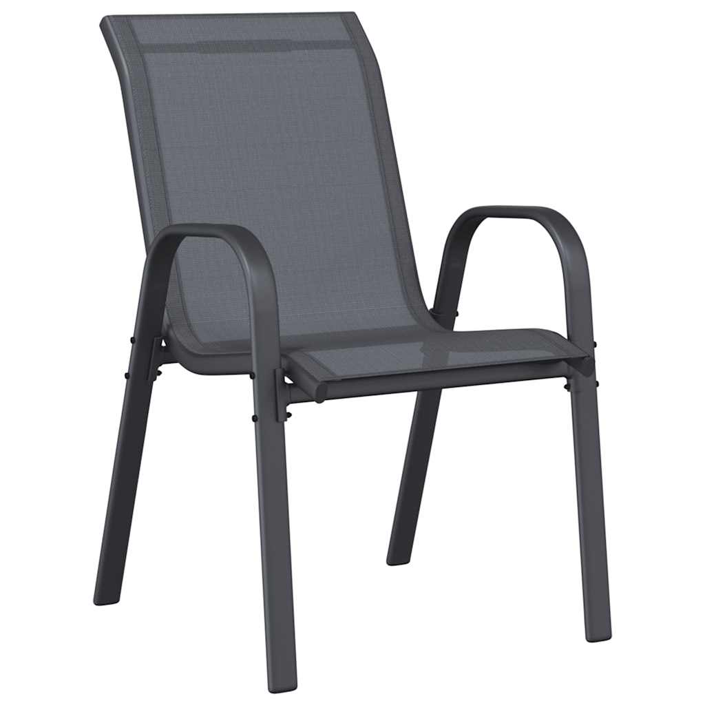 Stapelbare Gartenstühle 4 Stk. Grau Textilene