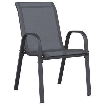 Stapelbare Gartenstühle 4 Stk. Grau Textilene