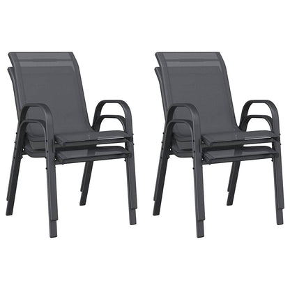 Stapelbare Gartenstühle 4 Stk. Grau Textilene