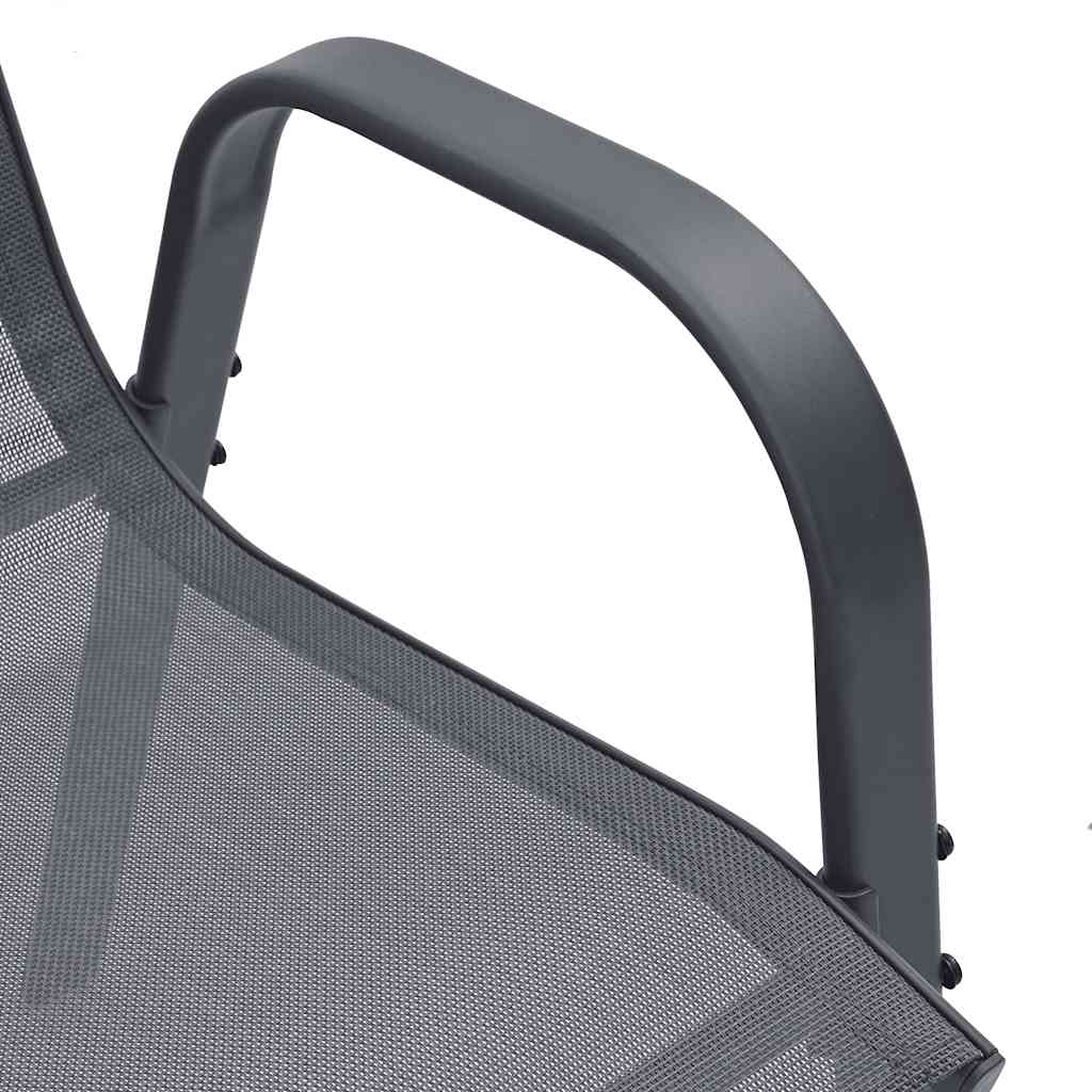 Stapelbare Gartenstühle 4 Stk. Grau Textilene