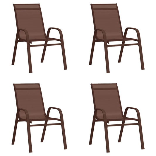 Stapelbare Gartenstühle 4 Stk. Braun Textilene