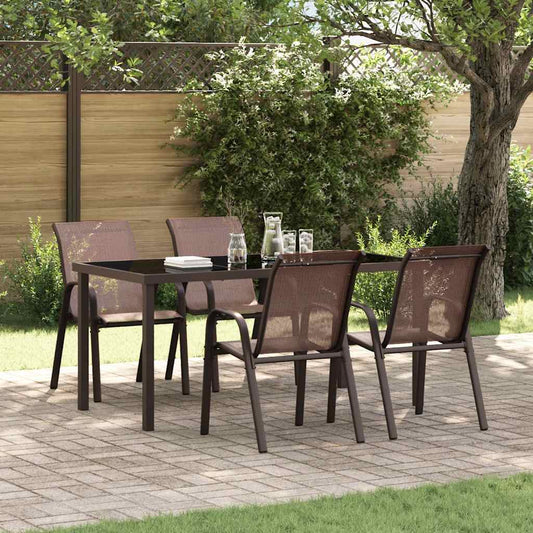 Stapelbare Gartenstühle 4 Stk. Braun Textilene