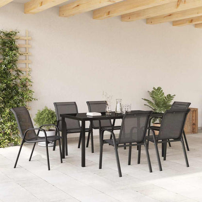Stapelbare Gartenstühle 6 Stk. Schwarz Textilene