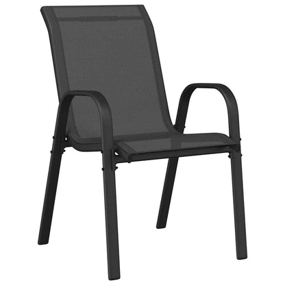 Stapelbare Gartenstühle 6 Stk. Schwarz Textilene
