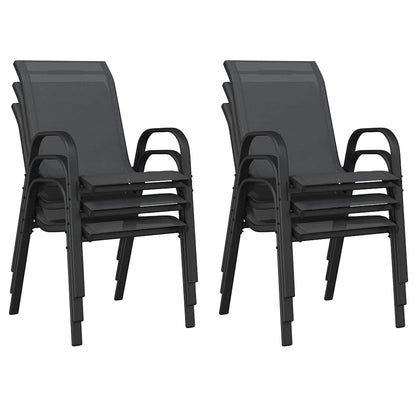 Stapelbare Gartenstühle 6 Stk. Schwarz Textilene