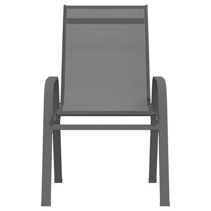 Stapelbare Gartenstühle 6 Stk. Grau Textilene