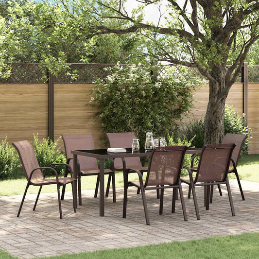 Stapelbare Gartenstühle 6 Stk. Braun Textilene