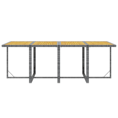 9-tlg. Garten-Essgruppe mit Auflagen Poly Rattan Grau