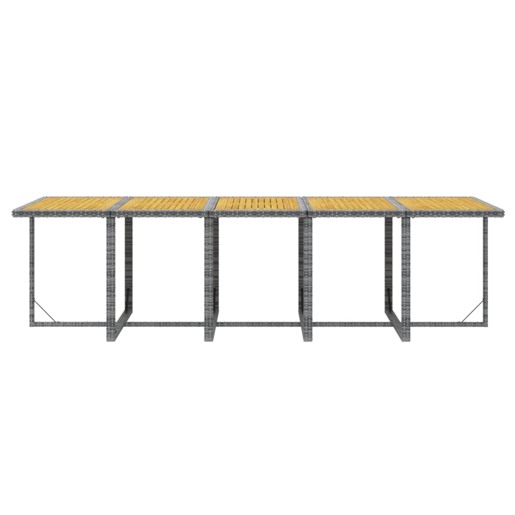 11-tlg. Garten-Essgruppe mit Auflagen Poly Rattan Grau
