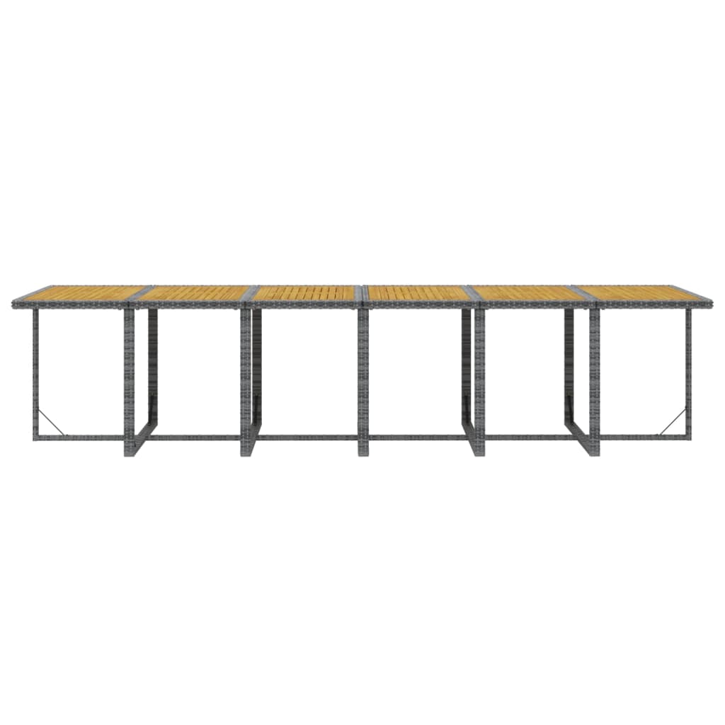 13-tlg. Garten-Essgruppe mit Kissen Poly Rattan Grau