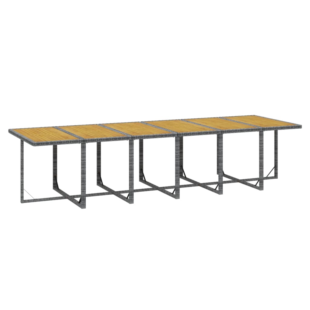 17-tlg. Garten-Essgruppe mit Kissen Poly Rattan Grau