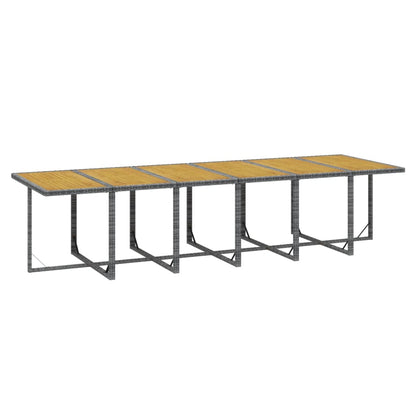 17-tlg. Garten-Essgruppe mit Kissen Poly Rattan Grau