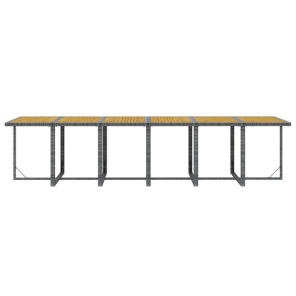 17-tlg. Garten-Essgruppe mit Kissen Poly Rattan Grau