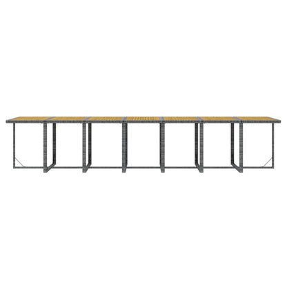 19-tlg. Garten-Essgruppe mit Kissen Grau Poly Rattan