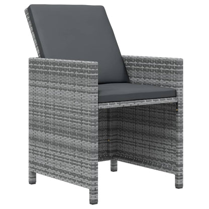 21-tlg. Garten-Essgruppe mit Kissen Grau Poly Rattan