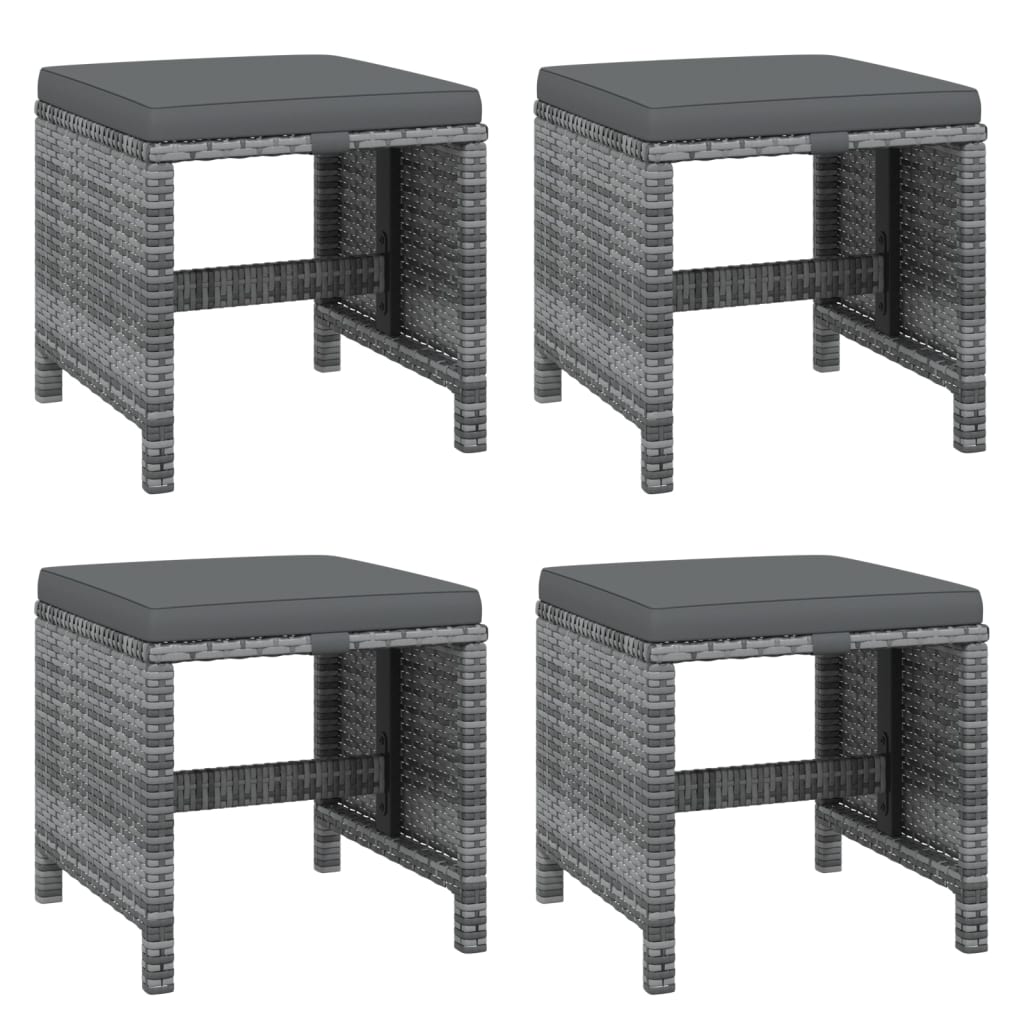 21-tlg. Garten-Essgruppe mit Kissen Grau Poly Rattan
