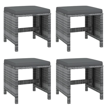 21-tlg. Garten-Essgruppe mit Kissen Grau Poly Rattan