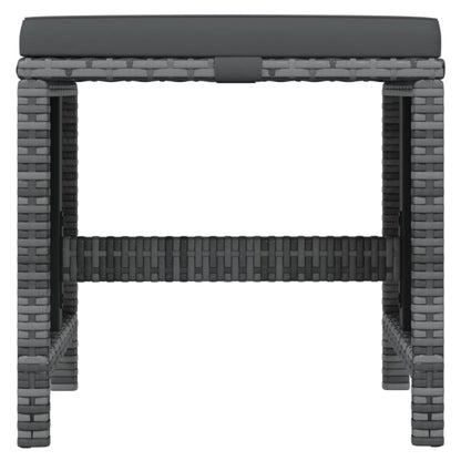21-tlg. Garten-Essgruppe mit Kissen Grau Poly Rattan