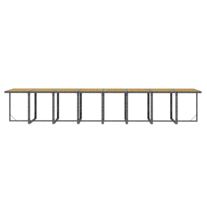 21-tlg. Garten-Essgruppe mit Kissen Grau Poly Rattan