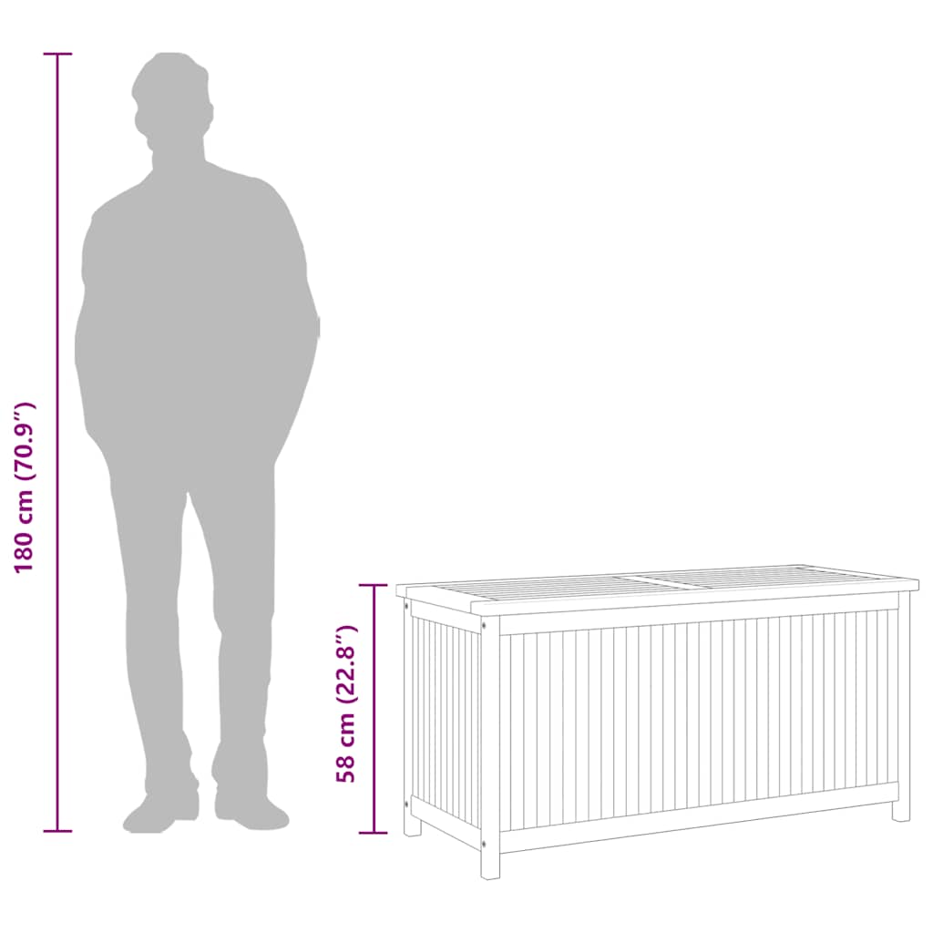 Gartenbox 114x50x58 cm Massivholz Teak