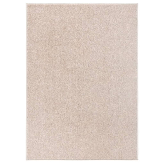 Teppich Kurzflor 140x200 cm Dunkelbeige