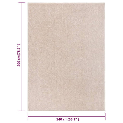 Teppich Kurzflor 140x200 cm Dunkelbeige