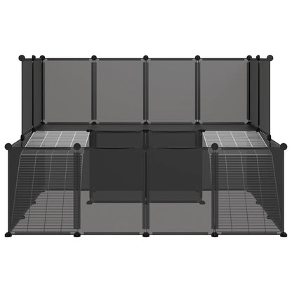 Kleintierkäfig Schwarz 143x107x93 cm PP und Stahl